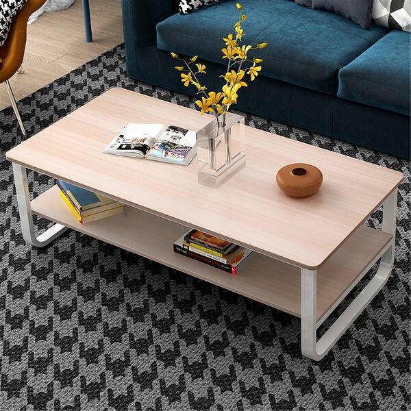 Simple Modern Living Room Double Coffee Table 47undefined22.8Inch