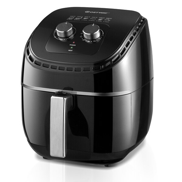 Dishwasher Safe COSTWAY Air Fryer 3.5Qt 1300W Electric Hot Oil-Less Oven Cooker Auto Shut Off UL Certified with Smart Time&Temperature Control Non Stick Fry Basket Black 