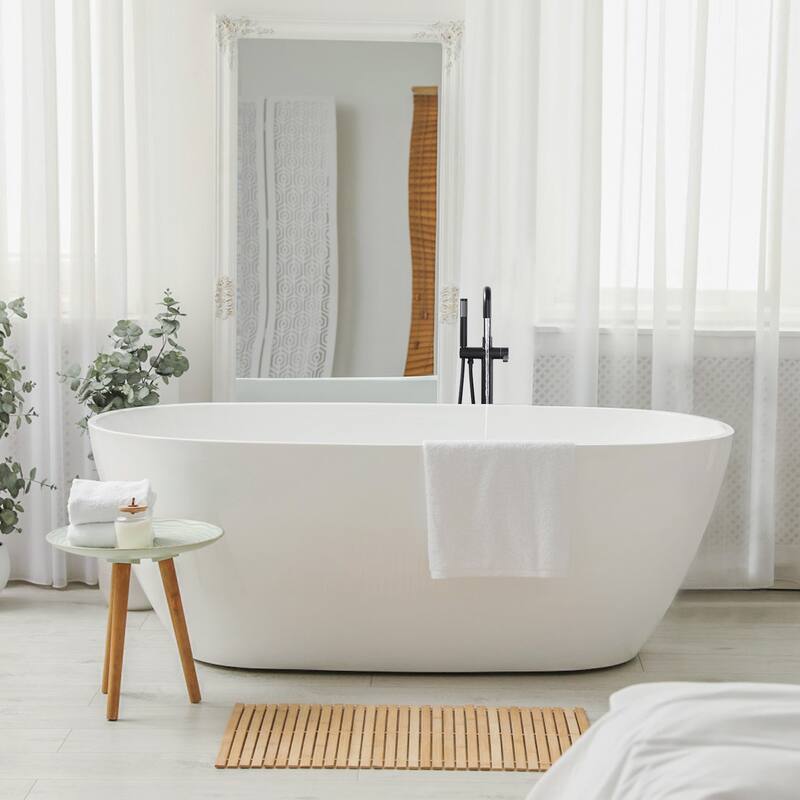 WOWOW Floor Mount Single-Handle Freestanding Tub Faucet
