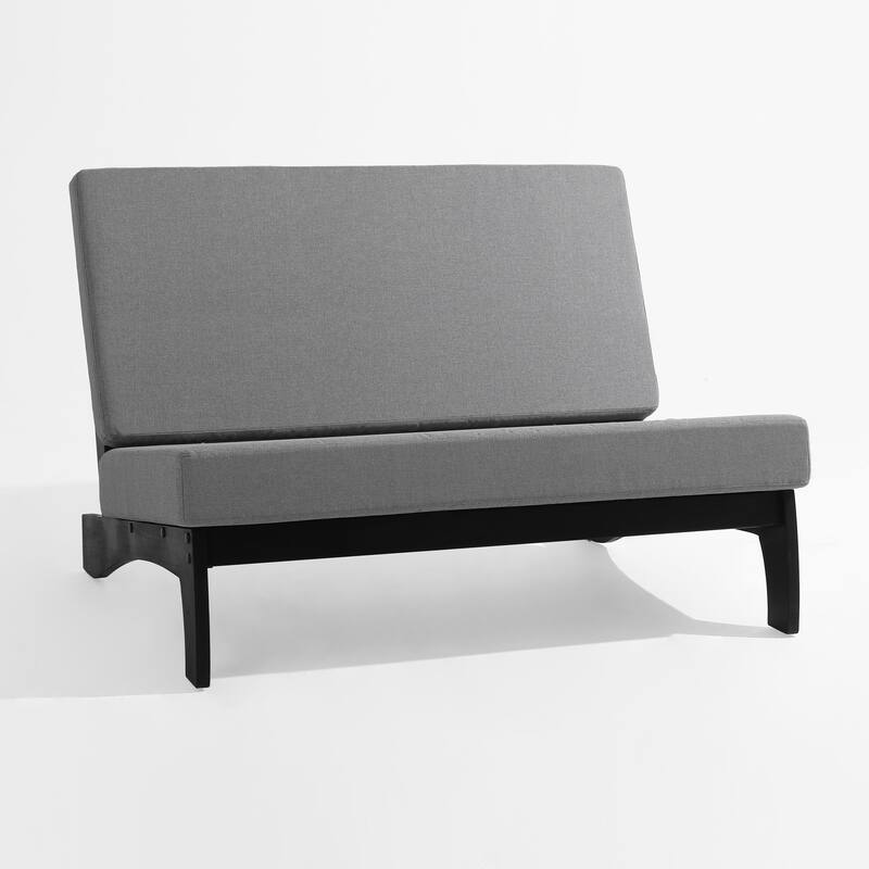 Outdoor Patio Solid Wood Chairs Loveseat Table Chat Set with Cushion