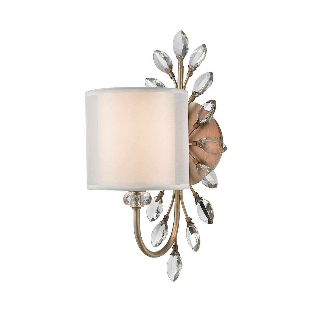 Elk Home Asbury Aged Silver With White Shade 1 Light Vanity Light