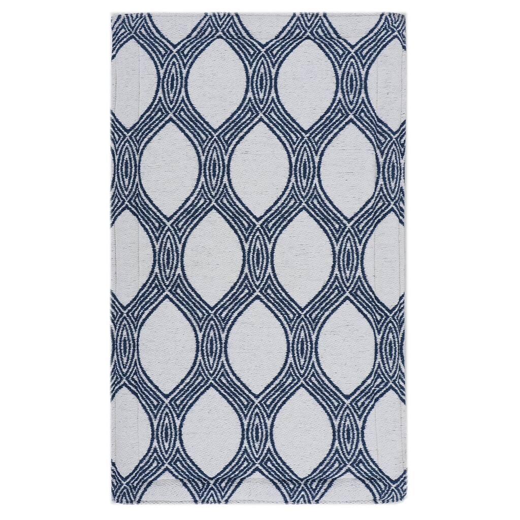 RugSmith Navy Machine Woven Leslie Anti-Fatigue Kitchen Mat, 20" x 36" - 20"x36"