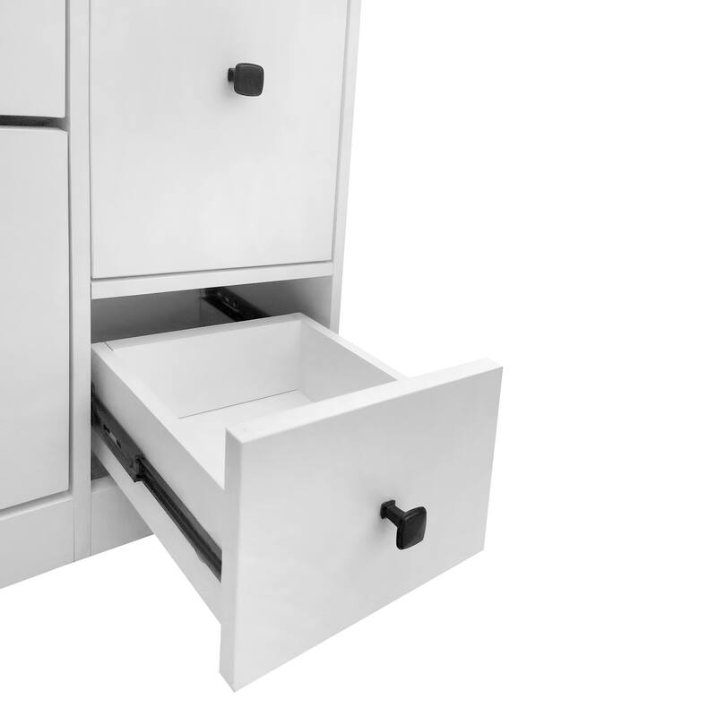Shoe Cabinet with 3 Flip Drawers, Multi-functional Entryway Organizer, Freestanding Shoe Rack with Pull-down Seat & Drawer
