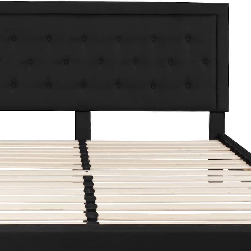 Panel Tufted Upholstered Platform Bed