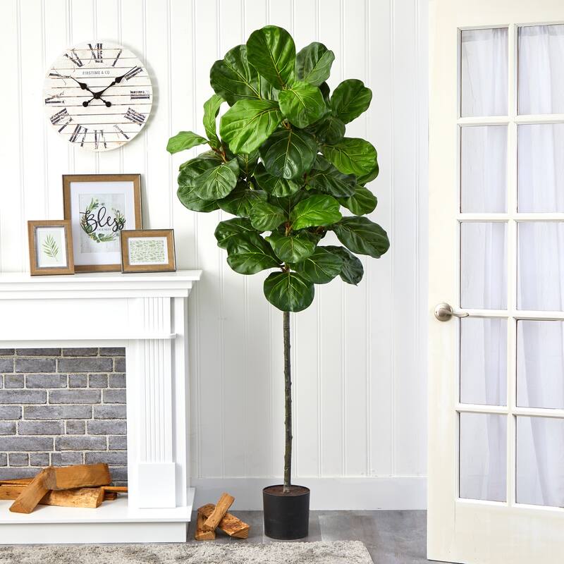 Artificial Fig Tree 6.5ft Indoor Outdoor Home Office Decor - Green - 51-60 Inches