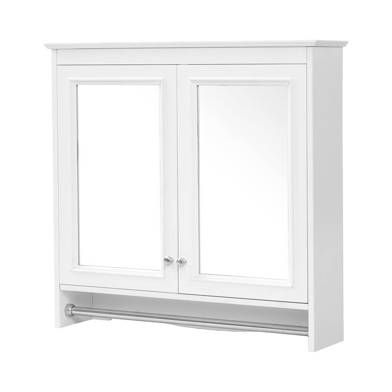 30" 3-in-1 Bathroom Mirror Medicine Cabinet - Wall Mounted with Adjustable Shelves, Soft Close Doors & High-Define Mirror