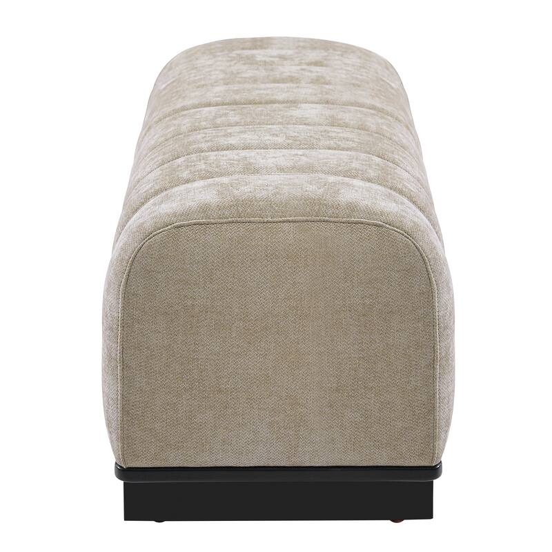 Christopher Knight Home - Modern Upholstered Dining Bench with Faux Fur Tufted Seating