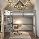 preview thumbnail 2 of 8, Full Size Loft Bed With Desk And Shelves,Space Storage for home