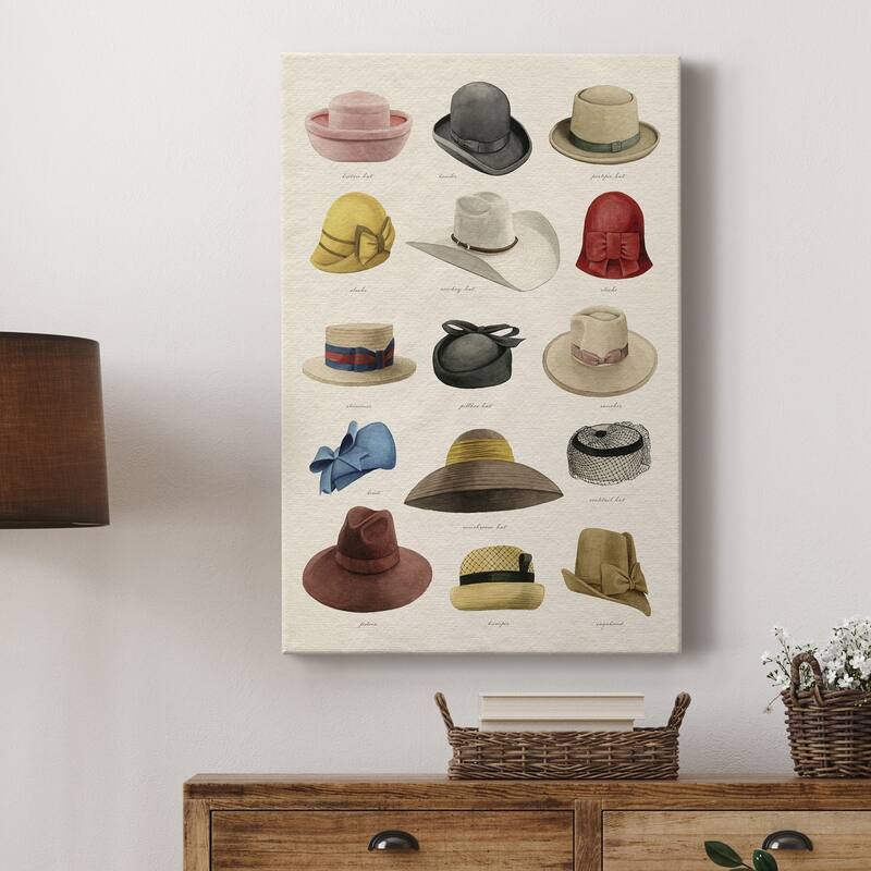 Vintage Hats III Premium Gallery Wrapped Canvas - Ready to Hang