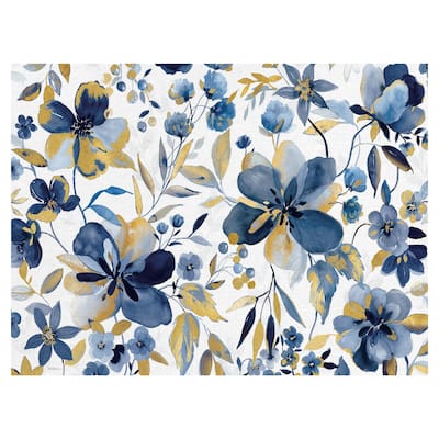 Golden Indigo Garden Canvas Art Print