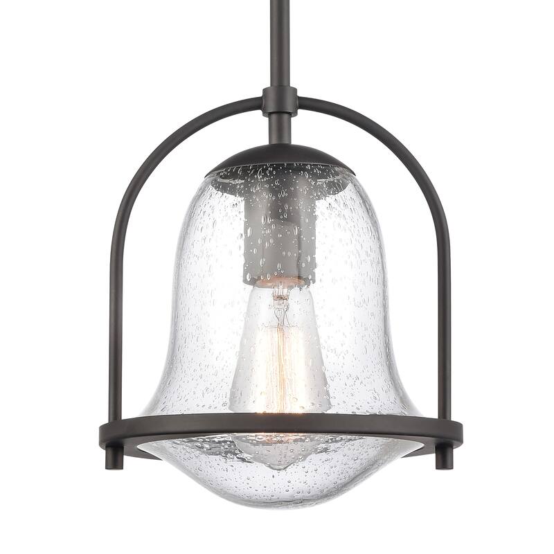 Connection 8-inch Wide 1-Light Mini Pendant in Oil Rubbed Bronze - 8in W x 8in D x 9in H