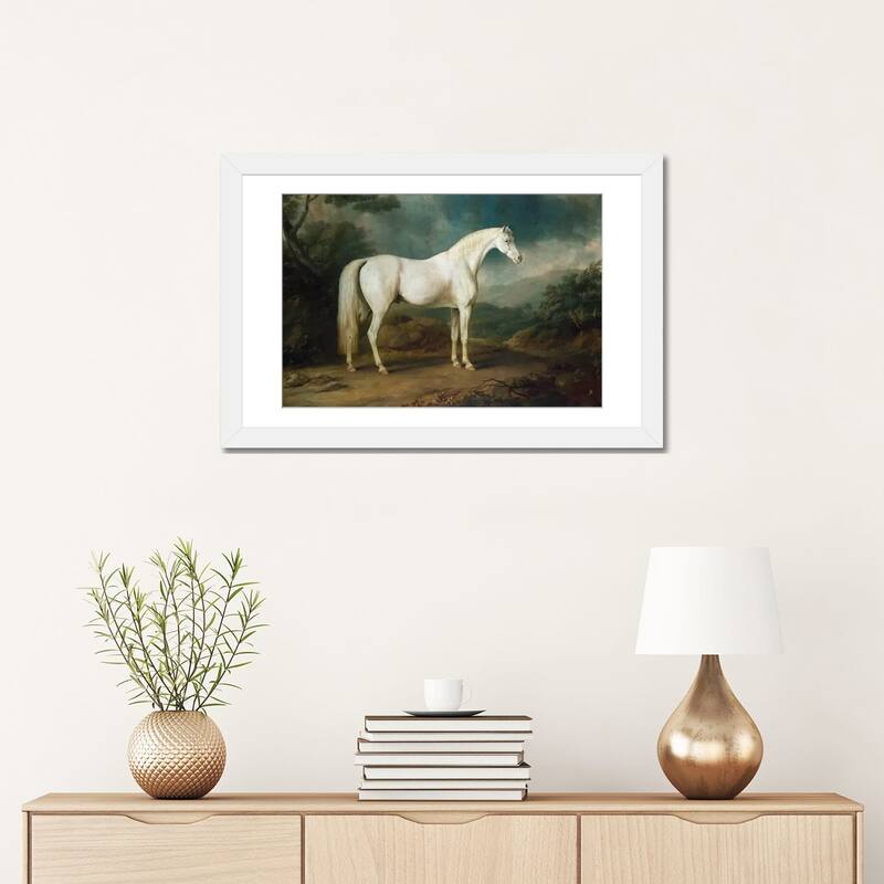 iCanvas "White horse in a wooded landscape, 1791 " by Sawrey Gilpin