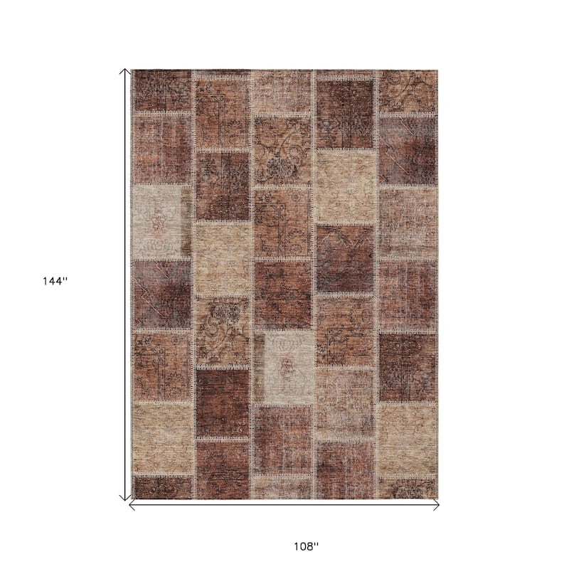 HomeRoots Patchwork Transitional Rectangle Outdoor Rug