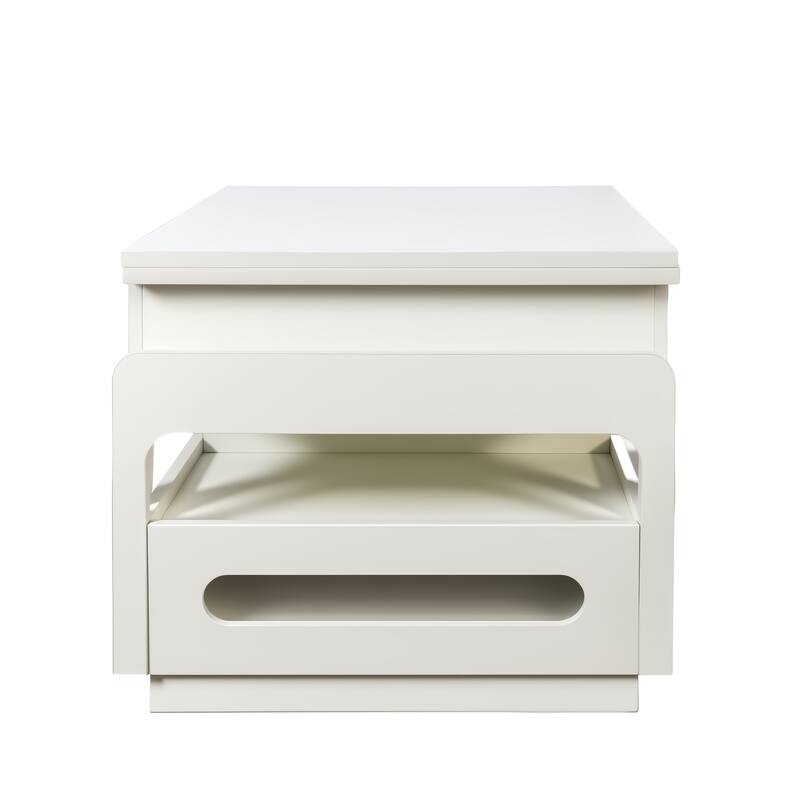 Modern 3 in 1 Transformable Coffee Table with Storage Cabinet and Lift Top, for Living Room and Dining Room