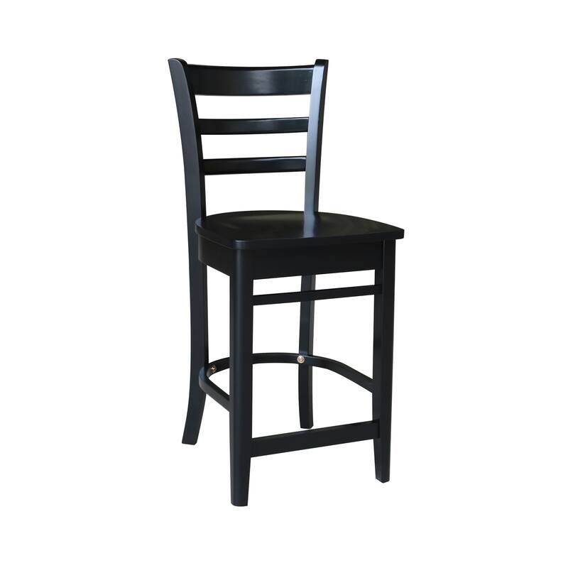 36 in Round Counter Height Extension Dining Table with 12 in Leaf and Stools - Distressed Oak/Black