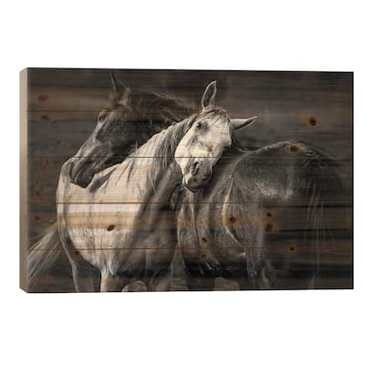 Warm Rain Print On Wood by Niko Chapa - Multi-Color