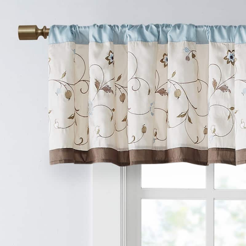 Madison Park Belle Embroidered Window Valance