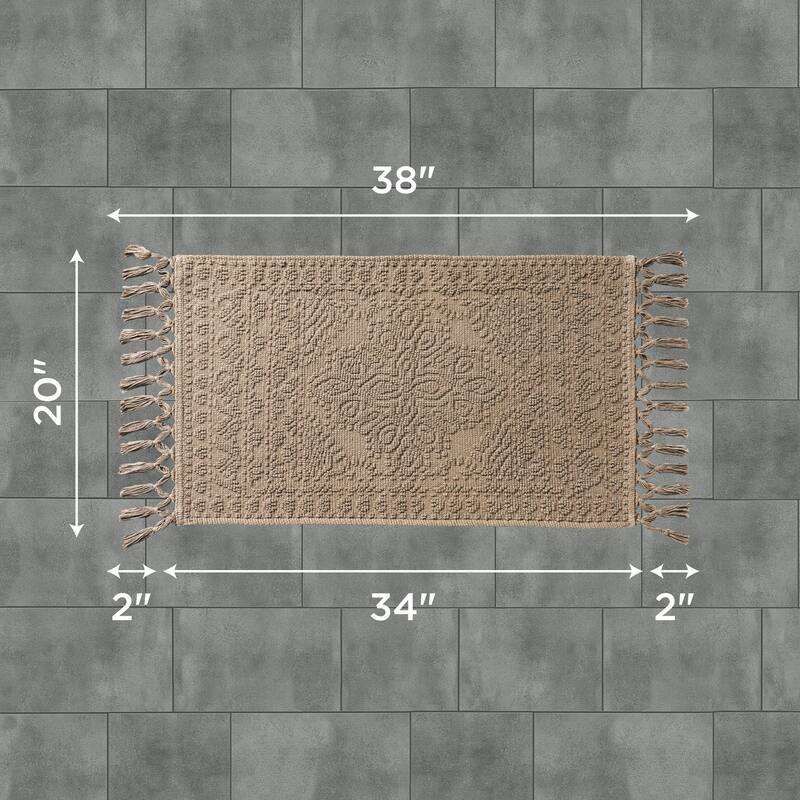 French Connection Nellore Fringe Cotton Bath Rug