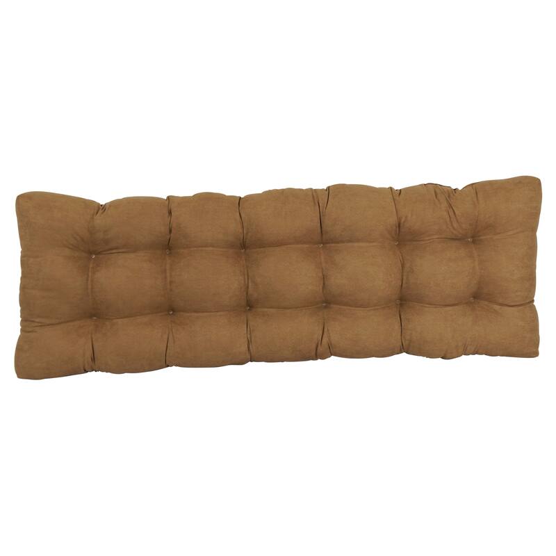 Solid Microsuede Tufted Indoor Bench Cushion (Multiple widths from 42 to 60 inch)