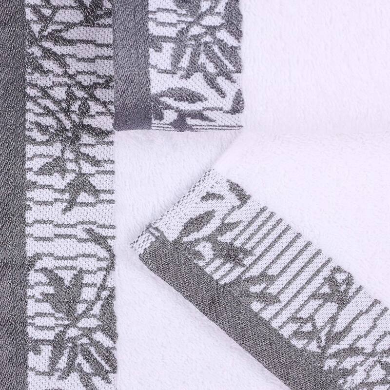 Superior Wisteria Cotton Floral Jacquard 3 Piece Bathroom Towel Set