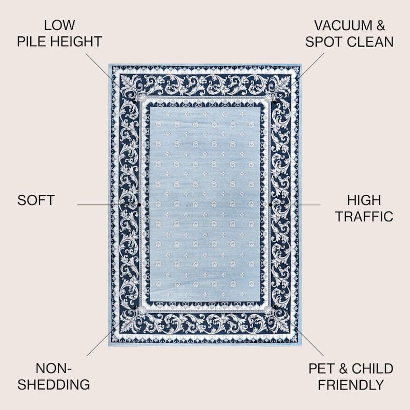 JONATHAN Y Marrakesh French Border Area Rug
