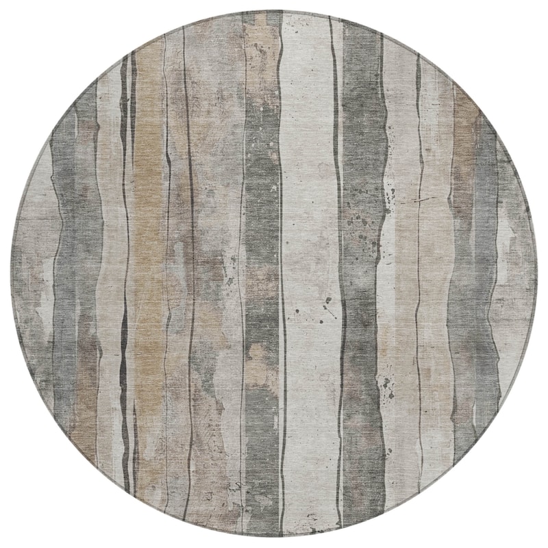 HomeRoots Striped Transitional Rectangle Outdoor Rug