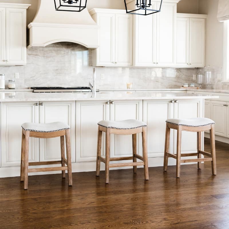 Maven Lane 26" Adrien Saddle Kitchen Counter Height Stool