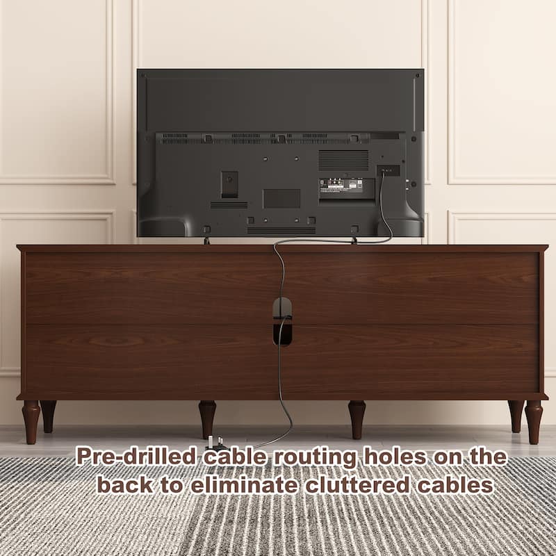 67" Mid-Century TV Stand for TVs up to 75", Brown