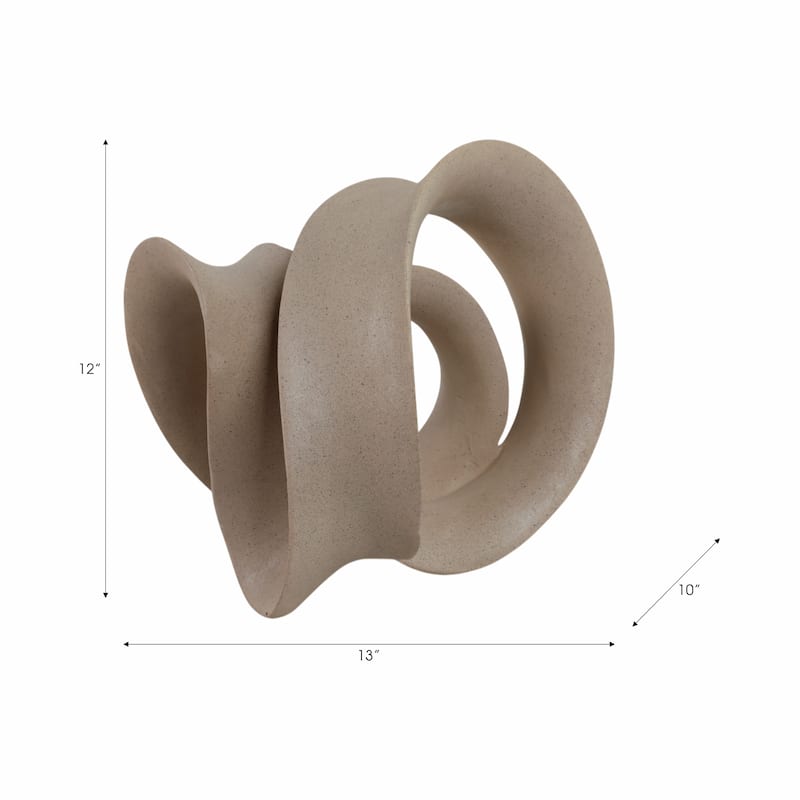 Resin Sculpture with Abstract Curved Loop Design Artistic Silhouette - 13" x 10" x 12"