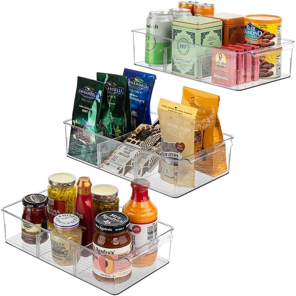Sorbus Plastic Storage Bins Stackable Clear Pantry Organizer Box Bin  Containers for Organizing Kitchen Fridge, Food, Snack Pantry Cabinet,  Fruit
