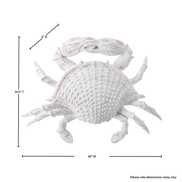 20" Resin 'Wicker' Crab Plaque