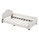 preview thumbnail 4 of 6, Low-Profile Platform Bed Grounded Bed in Velvet Frame - Twin - Beige