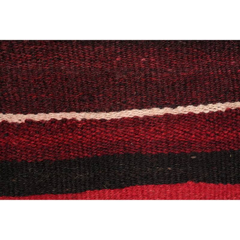 Hand Woven Oriental 100% Wool Carpet Southwestern Tribal Red Kilim Area Rug - 11' 3'' X 6' 7''
