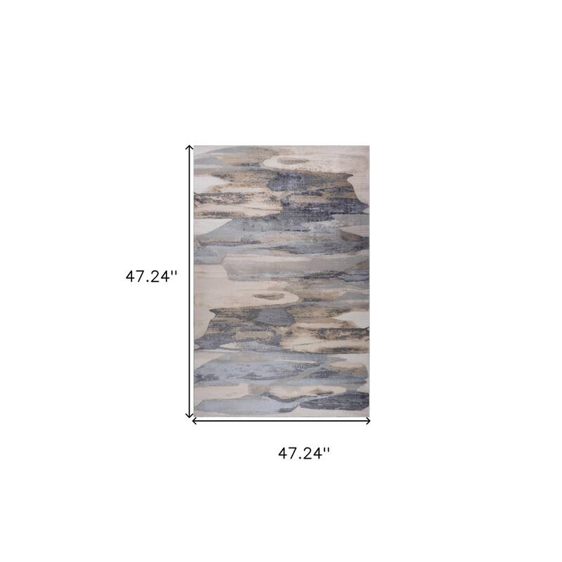 Bigiz Distressed Abstract Modern Stain Resistant Woven Durable Area Rug By HomeRoots