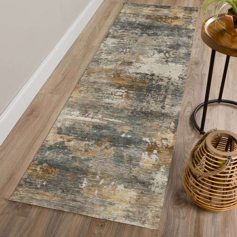 Machine Washable Indoor/ Outdoor Modern Blend Chantille Rug