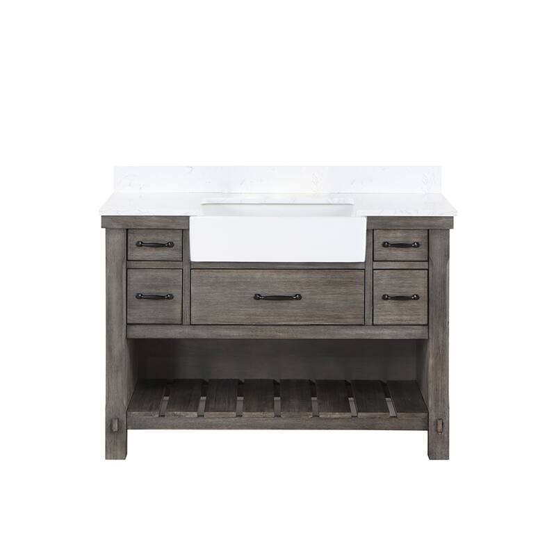 Villareal Bath Vanity with Composite Stone Top without Mirror