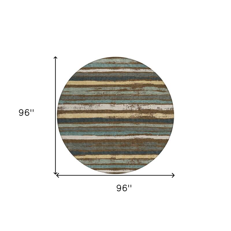 HomeRoots Striped Transitional Rectangle Outdoor Rug