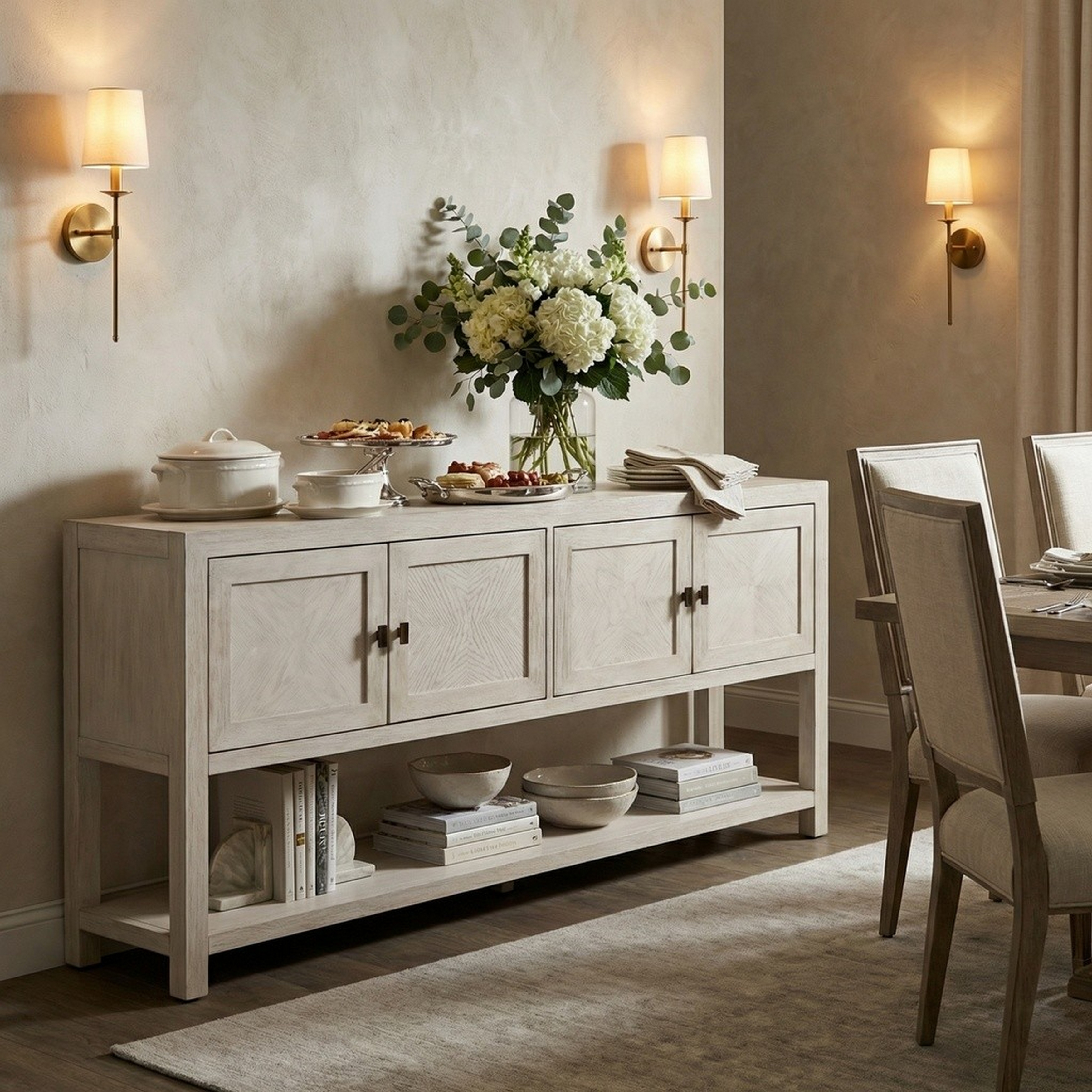 72 in. Tan Solid Wood Accent_Console_Sofa Table