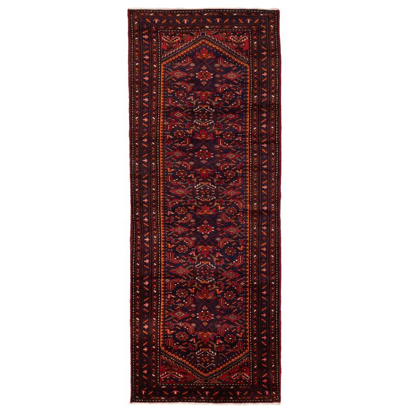 ECARPETGALLERY Hand-knotted Andelz Navy Wool Rug - 3'8 x 9'10