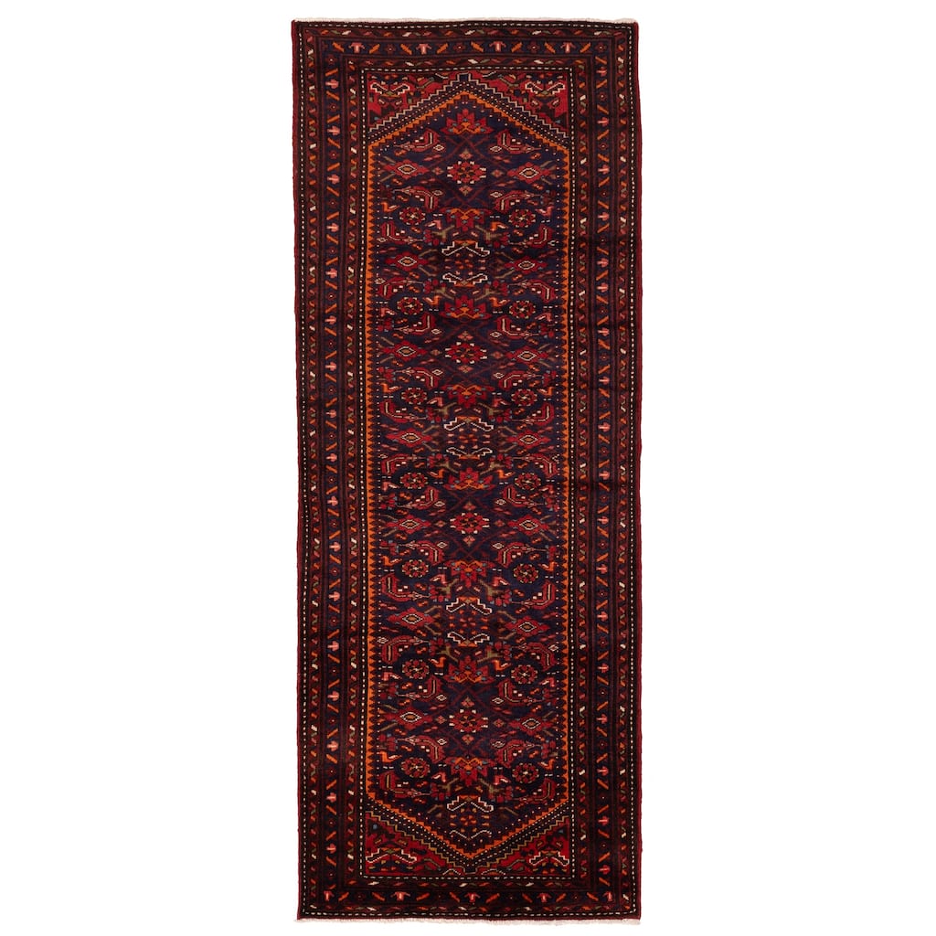 ECARPETGALLERY Hand-knotted Andelz Navy Wool Rug - 3'8 x 9'10