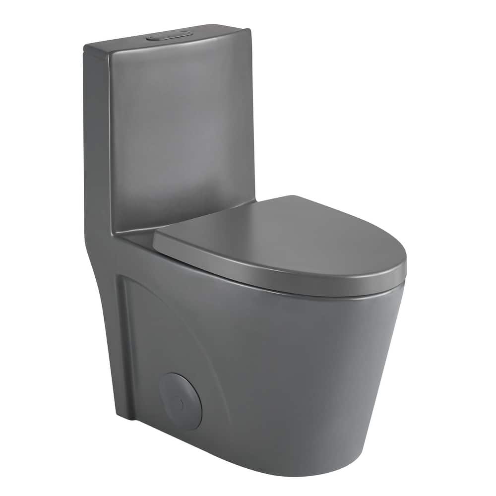 Fine Fixtures Dual-Flush Elongated One-Piece Toilet with High Efficiency Flush