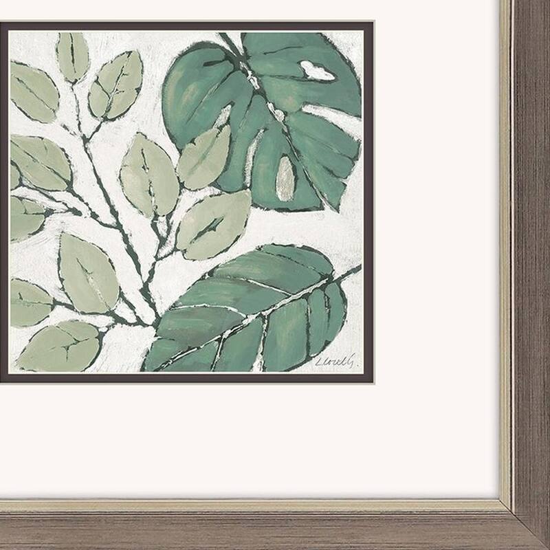 HomeRoots Set Of Two Green Botanical Silver Framed Wall Art
