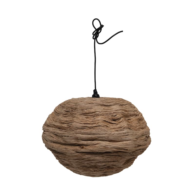 Collapsible Banana Fiber Ceiling Light - 18.0"L x 18.0"W x 15.3"H
