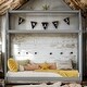 preview thumbnail 2 of 25, Wooden House Bed Kids Bed,Twin Size Playful Bed for Home