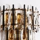 preview thumbnail 9 of 13, Glam Luxury 3-Light Tiered Crystal Wall Sconce Black Brass Bathroom Bedroom Accent Lamp - W 12.6" x H 15"