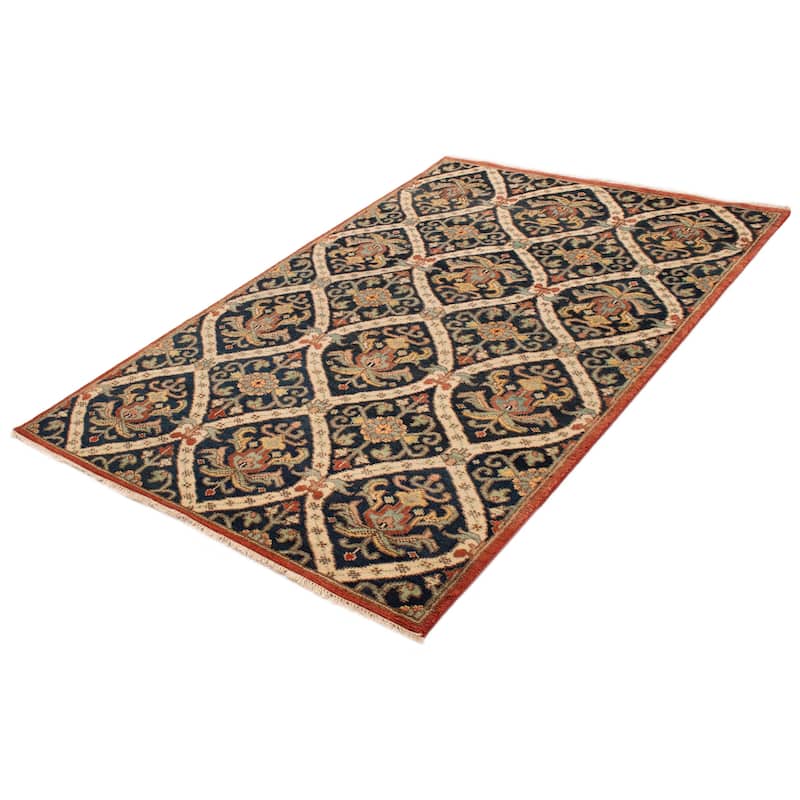 ECARPETGALLERY Hand-knotted Jules Serapi Dark Navy Wool Rug - 6'6 x 9'9
