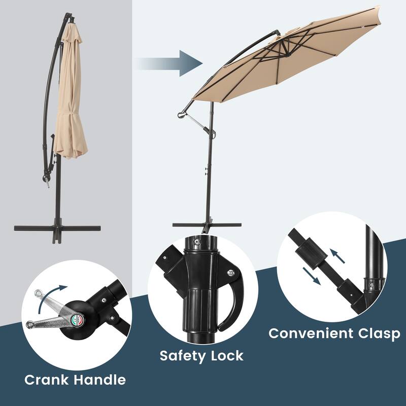 Weller 10-foot Offset Cantilever Hanging Patio Umbrella