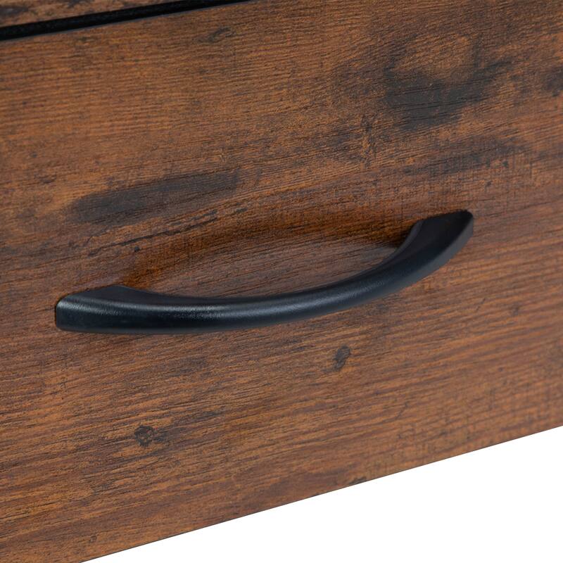 Set Of 2 Nightstands With Charging Station, Bed Side Table With Non-Woven Drawers, Shelves Living Room With Usb Outlets