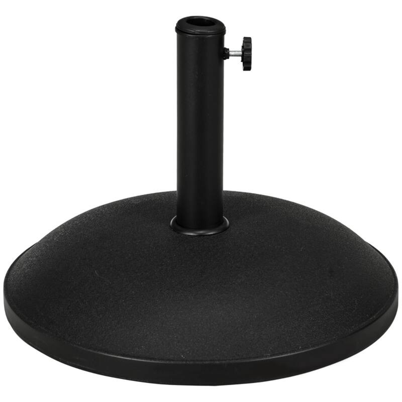 Heavy Duty Adjustable Cement Umbrella Base with PP Protective Bottom for Outdoor Patios and Gardens - Φ19.25'' x 14.5''H - Black
