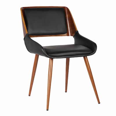 Brown/Black Faux Leather Upholstered Wood Frame Dining Chair, Sturdy Dining Chair for Dining Rooms - 23.5